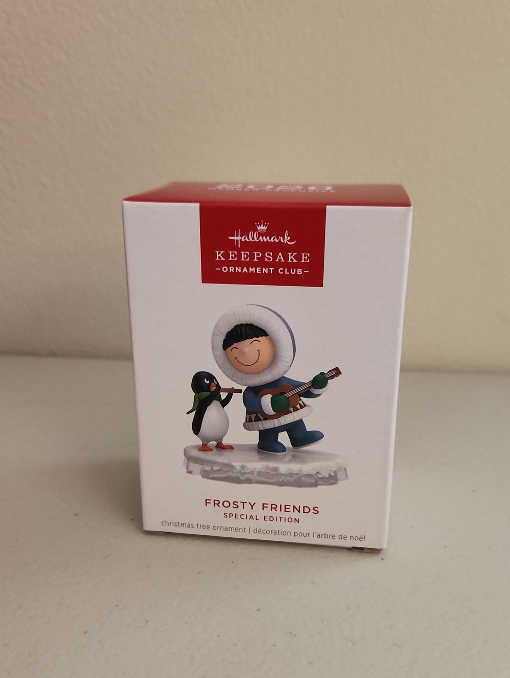 Hallmark Frosty Friends Ornament Box with White, Red, Blue and Green Accents